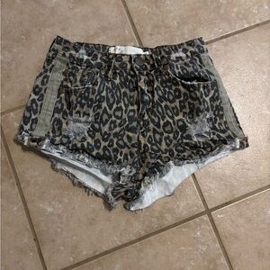 Leopard Print Jean Shorts OBO